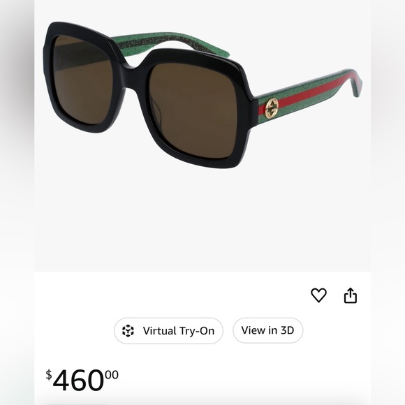 Authentic brand NEW GUCCI Sunglasses Black Green Red ❤️ comes with organizer ❤️ - Picture 4 of 12